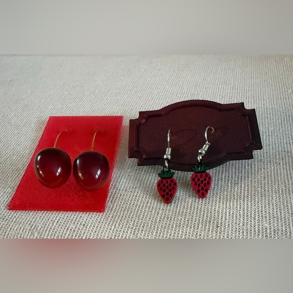 Two pair earrings Cherty and Red Strawberry Drop Earrings - Women Jewelry